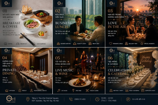 ORI FUSION CUISINE – MỘT ĐIỂM ĐẾN, NHIỀU TRẢI NGHIỆM ĐẲNG CẤP TẠI TÂY HỒ TÂY